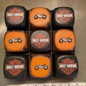 Harley-Davidson Black and Orange Tic Tac Toe set